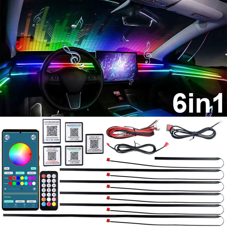 VASTFIRE RGB LED Auto-Ambientebeleuchtung mit App- und Fernbedienung, Neon-Flex Lichtleisten mit Musiksynchronisierung und 16 Millionen Farben, Multicolour - Bild 7