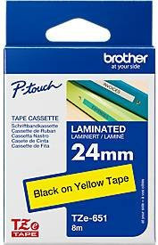 Brother Schriftbandkassette TZe-651 für P-touch, Breite: 24 mm, Farbe: Gelb mit schwarzer Schrift - Bild 3