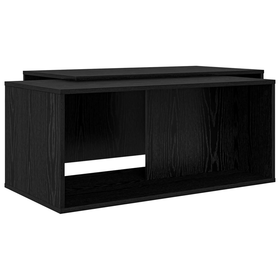 vidaXL Kaffeetisch Set 2-teilig in Schwarz und Eichen-Optik aus Holzwerkstoff für dein Wohnzimmer - Bild 1