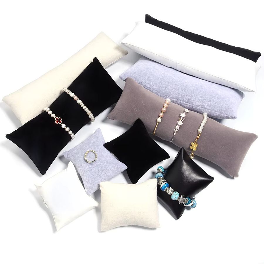 Schmuck Display Kissen von lingsai aus Samt, PU Leder und Leinen für Armbänder, Uhren und Armreifen - Bild 1