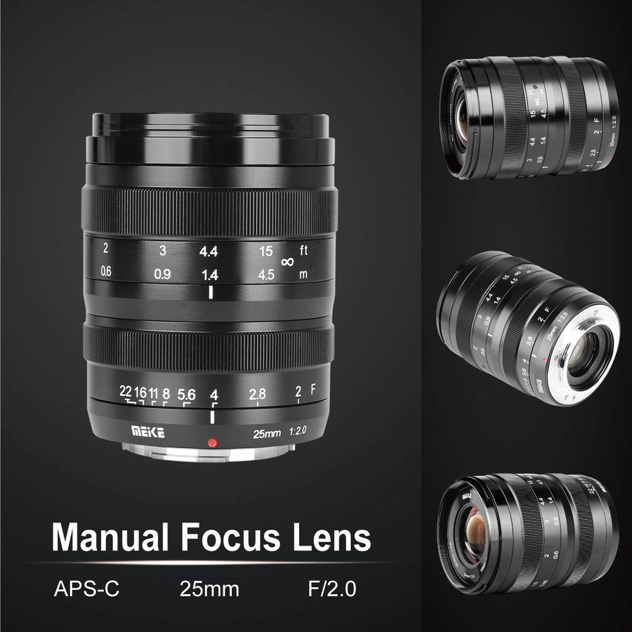 Meike 25mm Objektiv F2.0 für Sony E-Mount in Schwarz - Bild 2