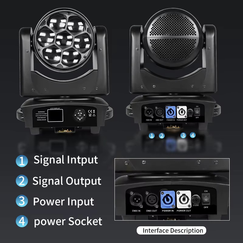RGBW LED Moving Head Big Bees Eyes Zoom Wash Light in Schwarz für DJ, Disco und Nightclub - Bild 4
