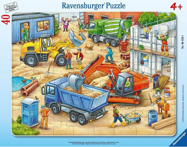Ravensburger Große Baustellenfahrzeuge, Rahmenpuzzle, ab 4 Jahre - Bild 1