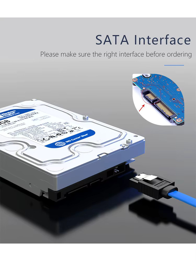 Urgrico SATA III Kabel 90 Grad Adapter für SSD und HDD in Blau - Bild 5