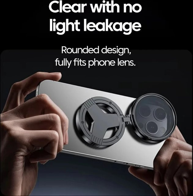 VIKEFON Universeller 52mm CPL Polarisationsfilter Clip-On für iPhone und Android, Schwarz - Bild 1