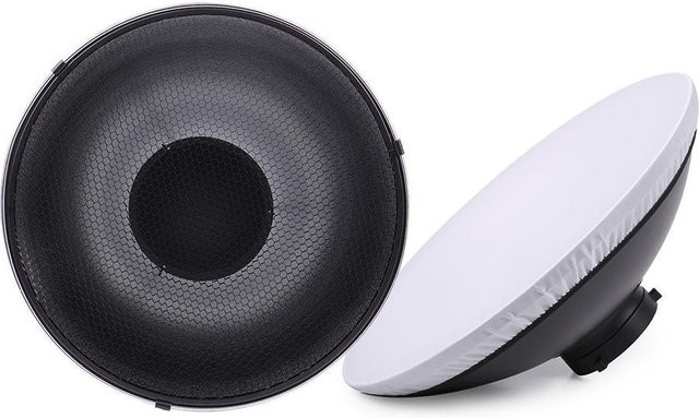 Aimo 16-Zoll Beauty Dish Softbox mit Diffusor und Wabengitter für Bowens-Halterung, Schwarz, B/T/H: 41 x 41 x 14,5 cm - Bild 1