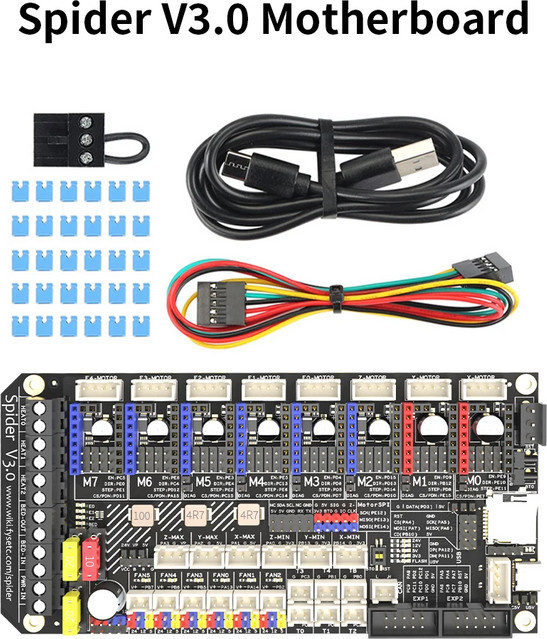FYSETC Spider V3.0 32Bit Motherboard mit CAN Unterstützung und TMC2209 sowie TMC5160 Treibern für Voron CR10 FDM 3D-Drucker in Schwarz - Bild 1