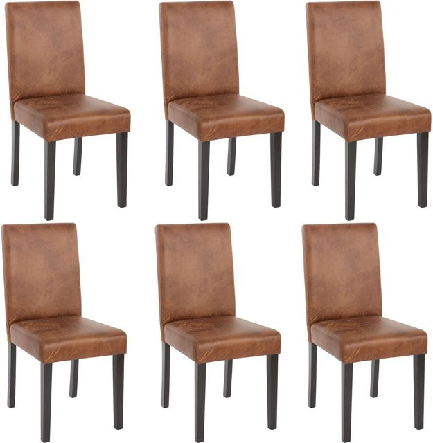 6er-Set MCW Esszimmerstühle Littau in Braun aus Textil und Wildlederimitat - Bild 2