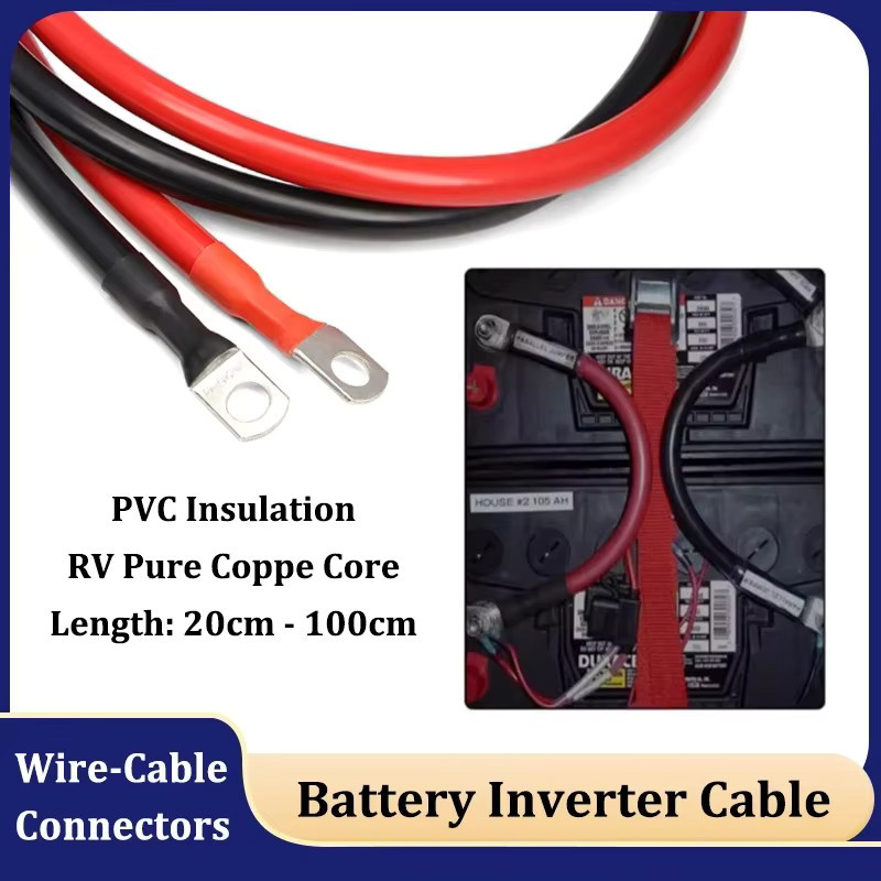 Batterie-Wechselrichterkabel mit SC-Stecker aus Kupfer und PVC-Isolierung für Solaranlagen und UPS, Farben: Schwarz und Rot, Längen: 20 cm bis 100 cm - Bild 2