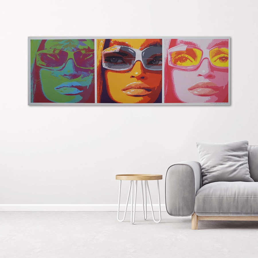 Pop Art Leinwandbild Frauen mit Brille bunt von Feeby, B/H: 90 x 30 cm - Bild 2