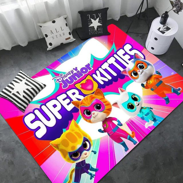 Junior Super Kitties Muster Zimmerteppich im nordischen Stil, rutschfest und modern, B/L: 40 x 120 cm - Bild 1