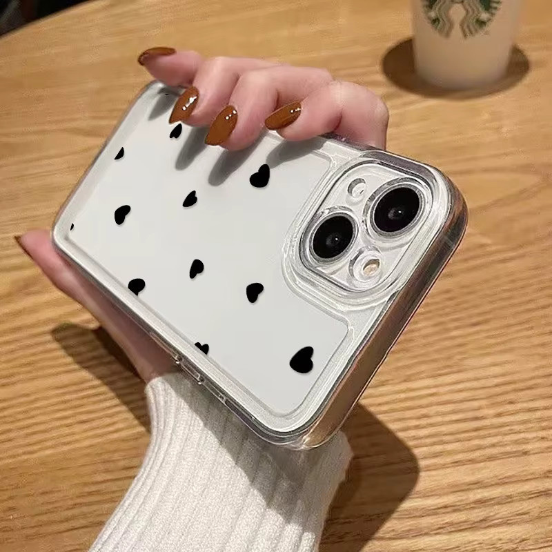TUNEDEE Silikon Handyhülle mit Herz-Design für iPhone Modelle, Transparent - Bild 5