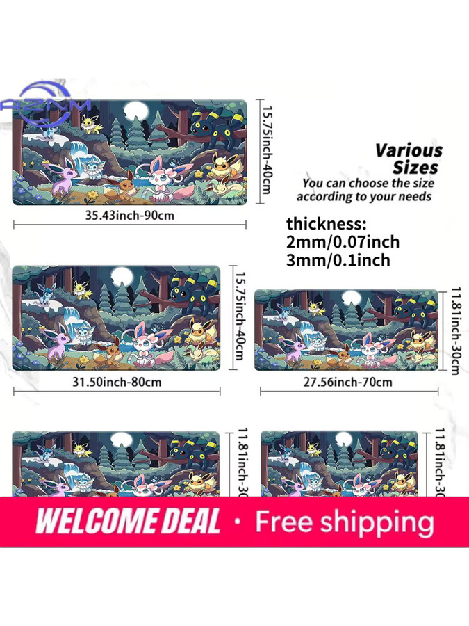 Potdemiel Eeveelutions Moonlit Forest Pokémon Gaming-Mauspad, Mehrfarbig - Bild 6