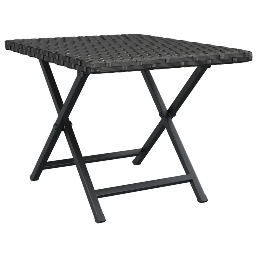 vidaXL Klapptisch aus PE-Rattan in Schwarz für Garten, Balkon und Terrasse, B/T/H: 35 x 35 x 32 cm - Bild 2