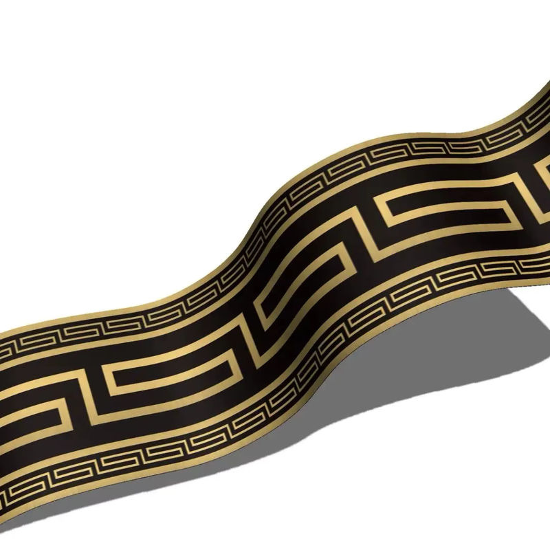 Liwo Wandbordüre mit geometrischem Muster in Gold, selbstklebende Vinylfliesen-Aufkleber für Badezimmer und Küche, B/H: 200 x 10 cm - Bild 6