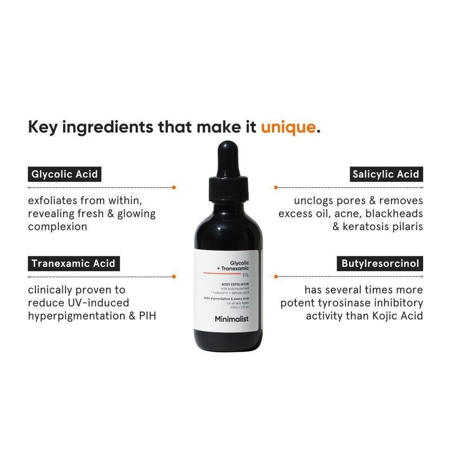 Minimalist Körperpeeling mit Glykolsäure und Tranexamsäure, 60 ml - Bild 2