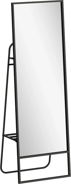HOMCOM Ganzkörperspiegel in Schwarz aus Metall und Glas mit minimalistischem Design, Breite: 38 cm, Tiefe: 50 cm, Höhe: 157 cm - Bild 1