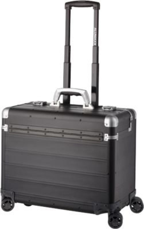 ALUMAXX Business Trolley PANDORA aus Aluminium in Mattschwarz mit Tragegriff und Rollen - Bild 2