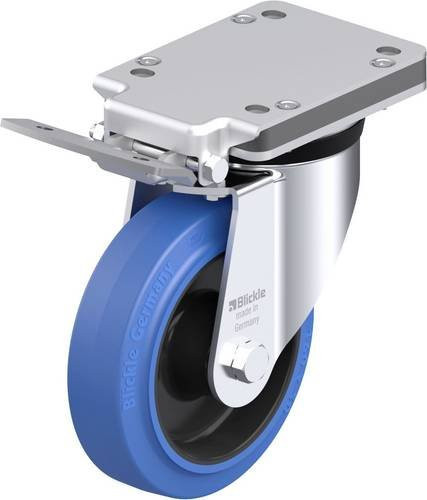 Blickle Stahlblech-Lenkrolle LK-POEV 160R-IS-SB in Schwarz und Blau mit Rad-Durchmesser 160 mm und einer Tragfähigkeit von 400 kg - Bild 1