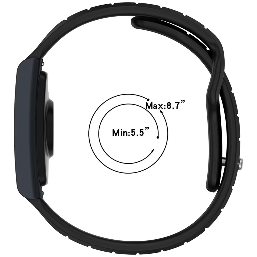 Huami Amazfit Helio Uhrenarmband, Silikon, 22 mm, Schwarz, Unisex - Bild 5