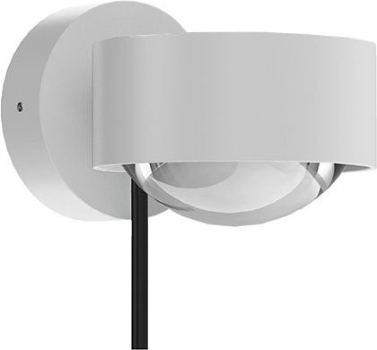 Top Light Puk! 80 Wall Avantgarde LED-Wandleuchte in Weiß Matt mit Glas und klarer Linse, Warmweiß 2700K - Bild 1