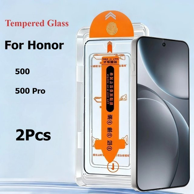 2 Stück Displayschutzfolien aus gehärtetem Glas für Honor 500 Pro, transparent, staubfreie HD-Folien zur einfachen Installation - Bild 1