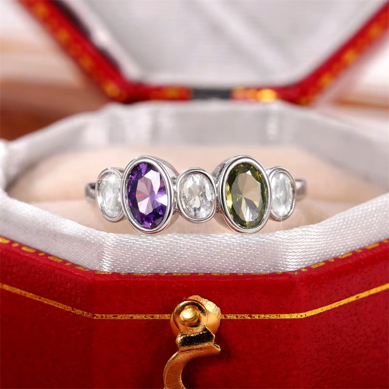 Huitan Fingerring, bunt, Zirkonia, Silber, Damen - Bild 4