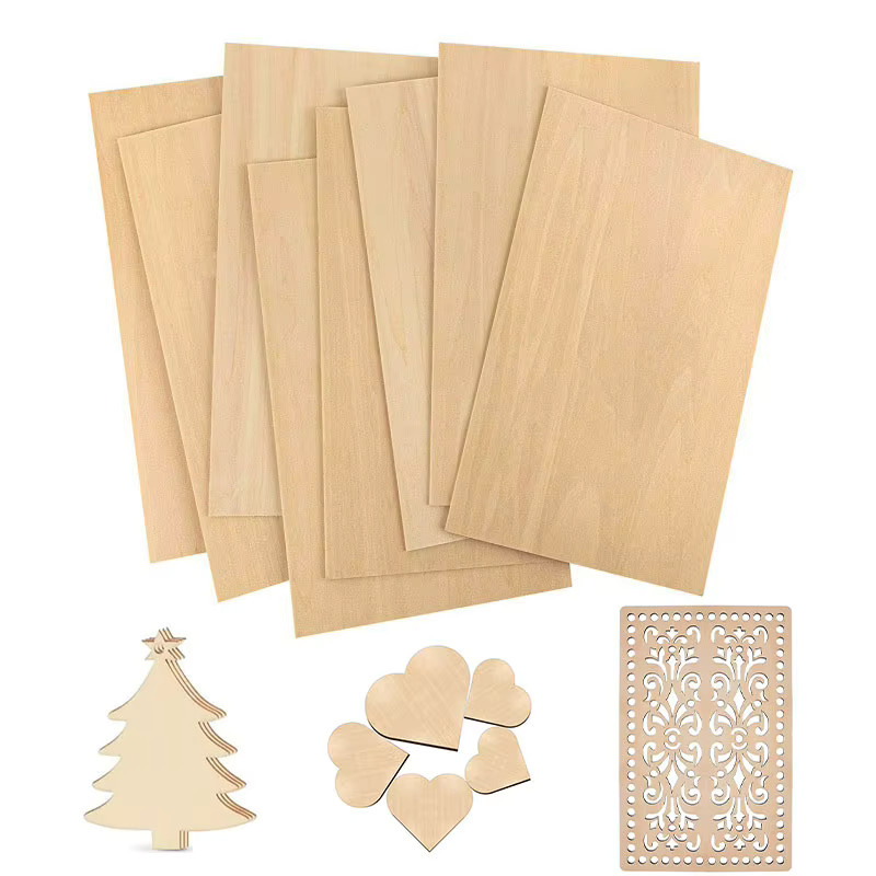 Balsaholzplatten in Beige für Bastelarbeiten und DIY-Projekte, dünne Holzplatten zum Schneiden und Gravieren - Bild 2
