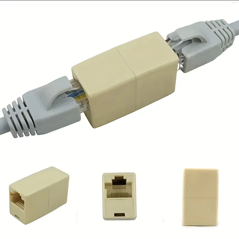 10 Stück RJ45 Ethernet LAN Kabel Koppler für CAT 5e CAT 6 CAT 6a in Beige - Bild 2