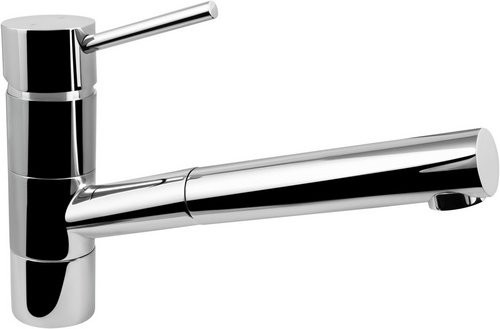 WELLWATER Einhebelmischer aus Messing in Silber mit 360 Grad schwenkbarem Auslauf und wassersparender Funktion - Bild 1