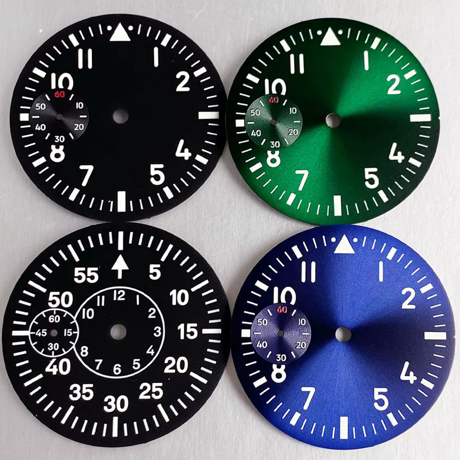 Matelion Zifferblatt-Set, 37 mm, mechanisch, Herren, Grün Blau Schwarz, Leuchtend - Bild 4