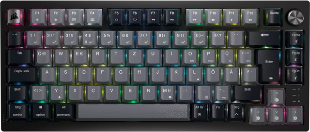 Corsair K65 PLUS WIRELESS Mechanische Gaming-Tastatur mit RGB, 75 %, Schwarz, QWERTZ DE - Bild 1