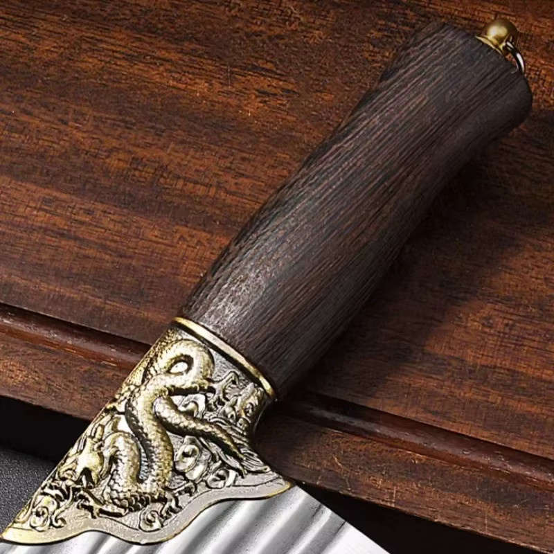 PLYS Knochenhackmesser mit Drachengriff aus Holz in Silber - Bild 3