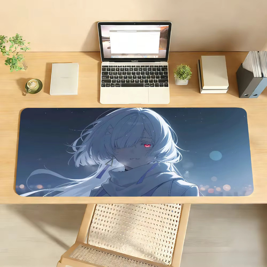 Mornye Wuthering Waves Mauspad Blau, rutschfeste Gamer-Schreibtischunterlage für Computer und Laptop - Bild 3