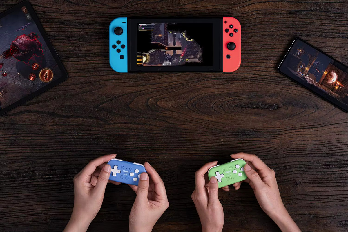 8BitDo Micro Bluetooth Gamepad Mini Game Controller in Grün für Nintendo Switch, Android und Raspberry Pi mit Tastaturmodus - Bild 3