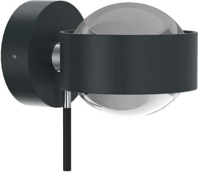 Top Light Puk Mini Wall Wandleuchte in Anthrazit Matt und Chrom mit Glaslinse - Bild 1