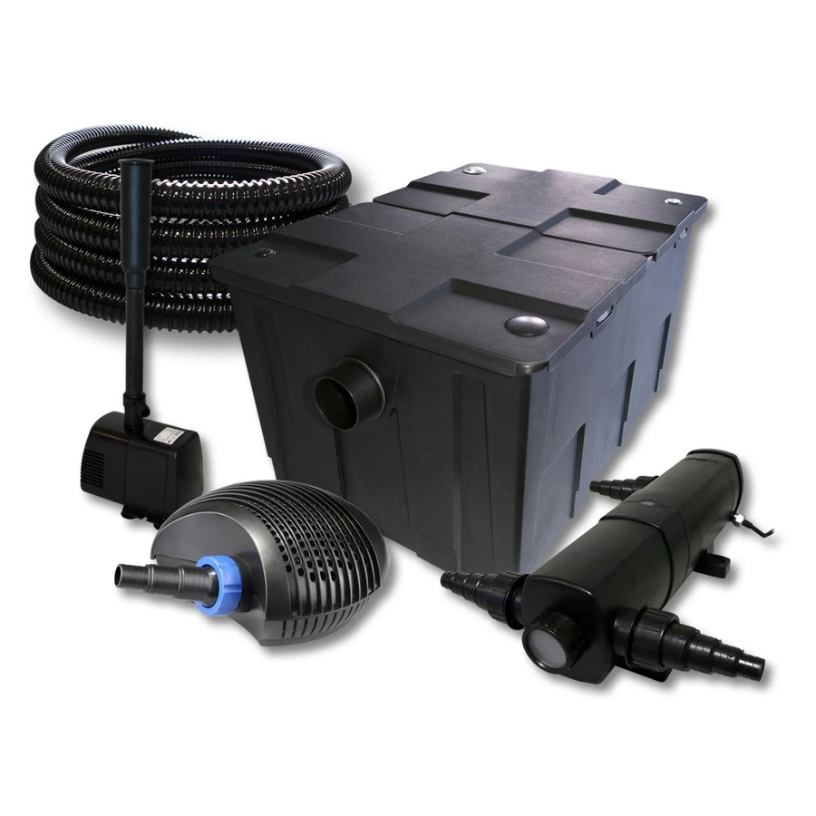 Sunsun Teichfilter Set für bis zu 60000L mit 18W Klärer, 40W Eco Pumpe und Schlauch in Schwarz - Bild 2