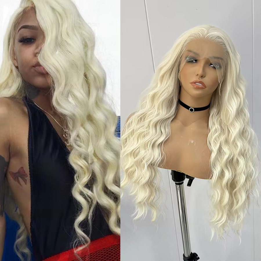 UStyleHair Perücke, platinblond, lockig, Lace-Front, Damen - Bild 2