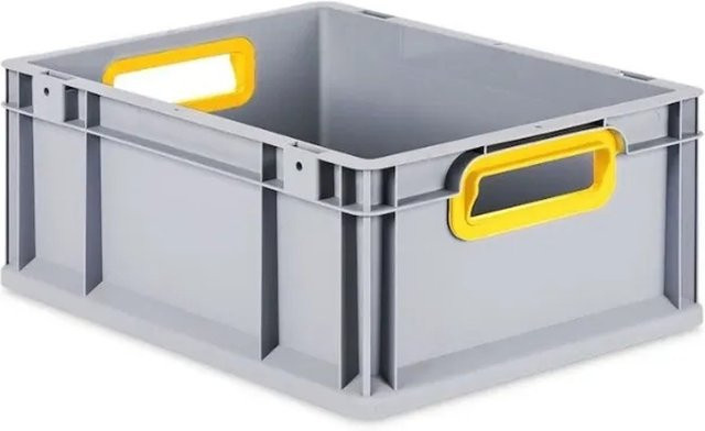 PROREGAL Eurobox Nextgen Color Transportbox mit Griffen und glattem Boden, Gelb, H x B x T: 17 x 30 x 40 cm, 16 Liter - Bild 1