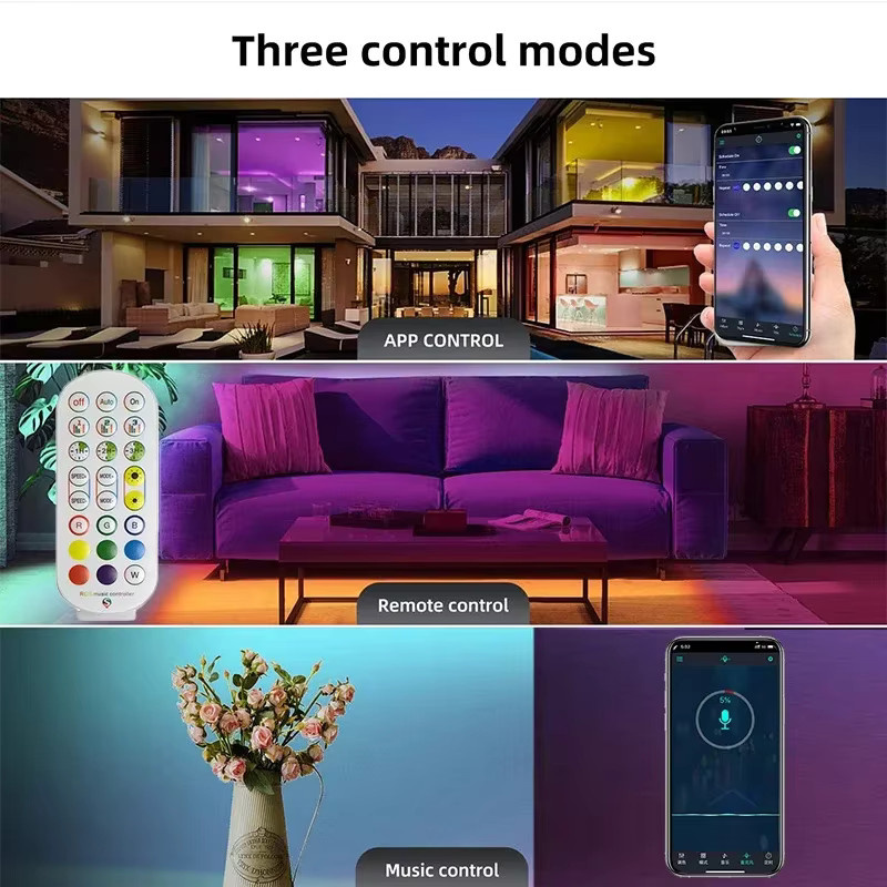 Acosh Neon Flex RGB LED-Lichtstreifen mit Bluetooth Smart-Steuerung und Fernbedienung, USB 5V, Multicolour, 5m - Bild 3