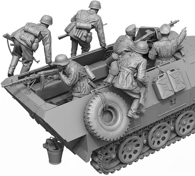 LISM Panzerpanzer-Soldat, Militär-Miniaturspielzeug, Maßstab 1:16, 6-teiliges Set - Bild 1
