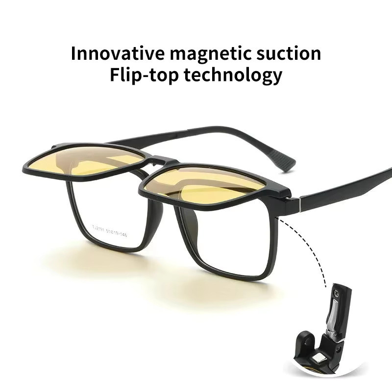 CLLOIO Clip-on Sonnenbrille, Vollrand, TR90, polarisiert, Unisex, black - Bild 3