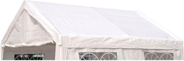 DEGAMO Ersatzdach PALMA Dachplane für Zelt 4x4 Meter aus weissem PVC inklusive Spanngummis - Bild 1