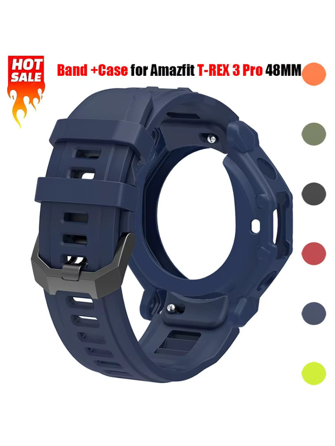 Amazfit Uhrenarmband und Silikonhülle, Silikon, Schwarz, T-REX 3Pro - Bild 6