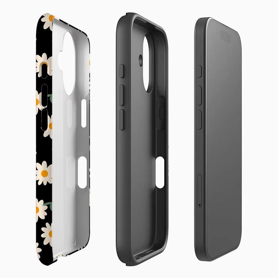 Potdemiel Noir Daisy Robuste Magnetische Handyhülle für iPhone 17 16 15 14 13 Pro Max Plus in Schwarz - Bild 2
