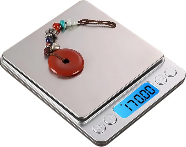 Digitale Küchenwaage FEB.WIND in Silber mit Edelstahl-Oberfläche, Präzisionswaage bis 3000 g mit 0,1 g Genauigkeit, Lebensmittelwaage und Schmuckwaage mit LCD-Display und Tara-Funktion - Bild 1