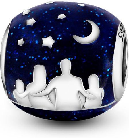 Charm Anhänger 925 Silber, Perle, Schwarz, Damen - Bild 1