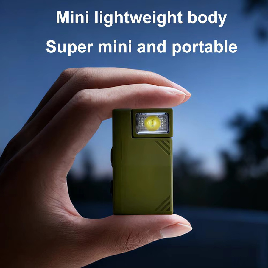 XIWANGFIRE Mini-LED-Taschenlampe mit Typ-C-Ladefunktion, wiederaufladbare Magnet-Arbeitsleuchte mit 180 Grad Drehung und rote sowie blaue Notfallbeleuchtung - Bild 2