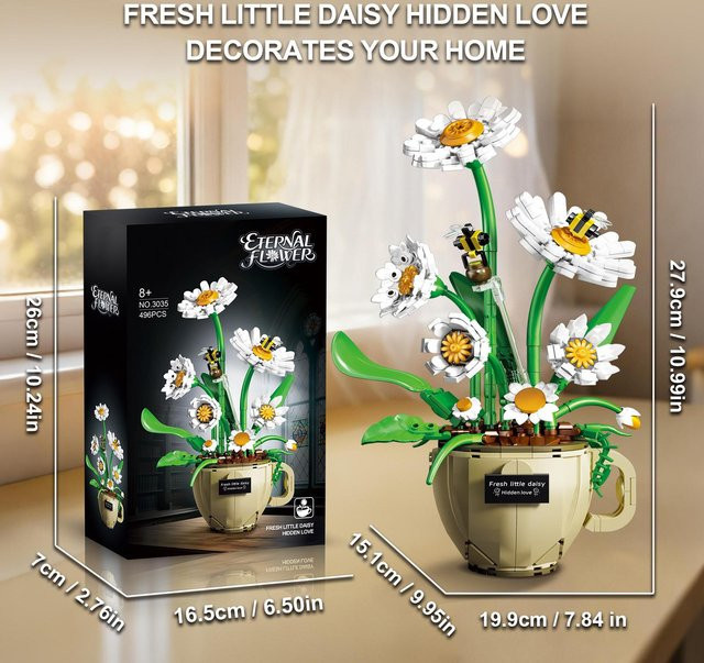 Rose Gänseblümchen Orchidee Kaffeetasse Blume Bausteine, ab 12 Jahre - Bild 1