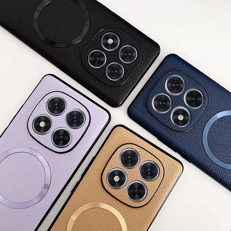 Magnetische Handyhülle mit Litchi-Muster für Xiaomi Redmi Note 15 und Redmi Note 14 Pro 5G, ultradünn, stoßfest und kabelloses Laden kompatibel, Farbe: Purple - Bild 4